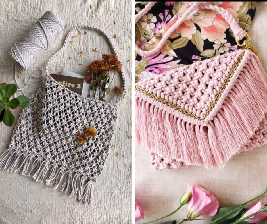 Fell in love with the cutest Mini Macramé Bag 💘 The macramé bags are hand  knotted by Maria Lilia with recycled cotton yarns 🙌🏻 Now… | Instagram